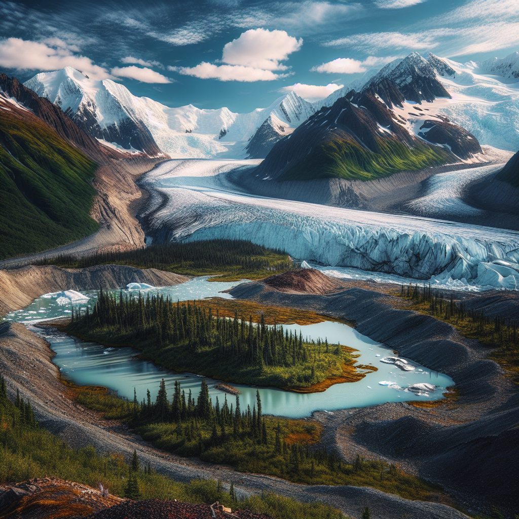 Alaska Glacier Retreats in Remote Wilderness