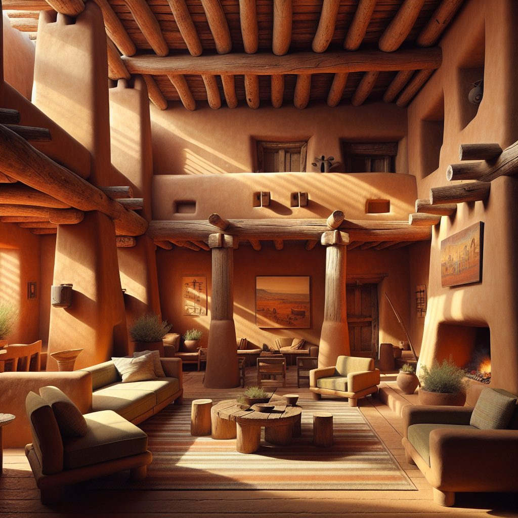 Albuquerque Desert Style Rooms with Adobe Design