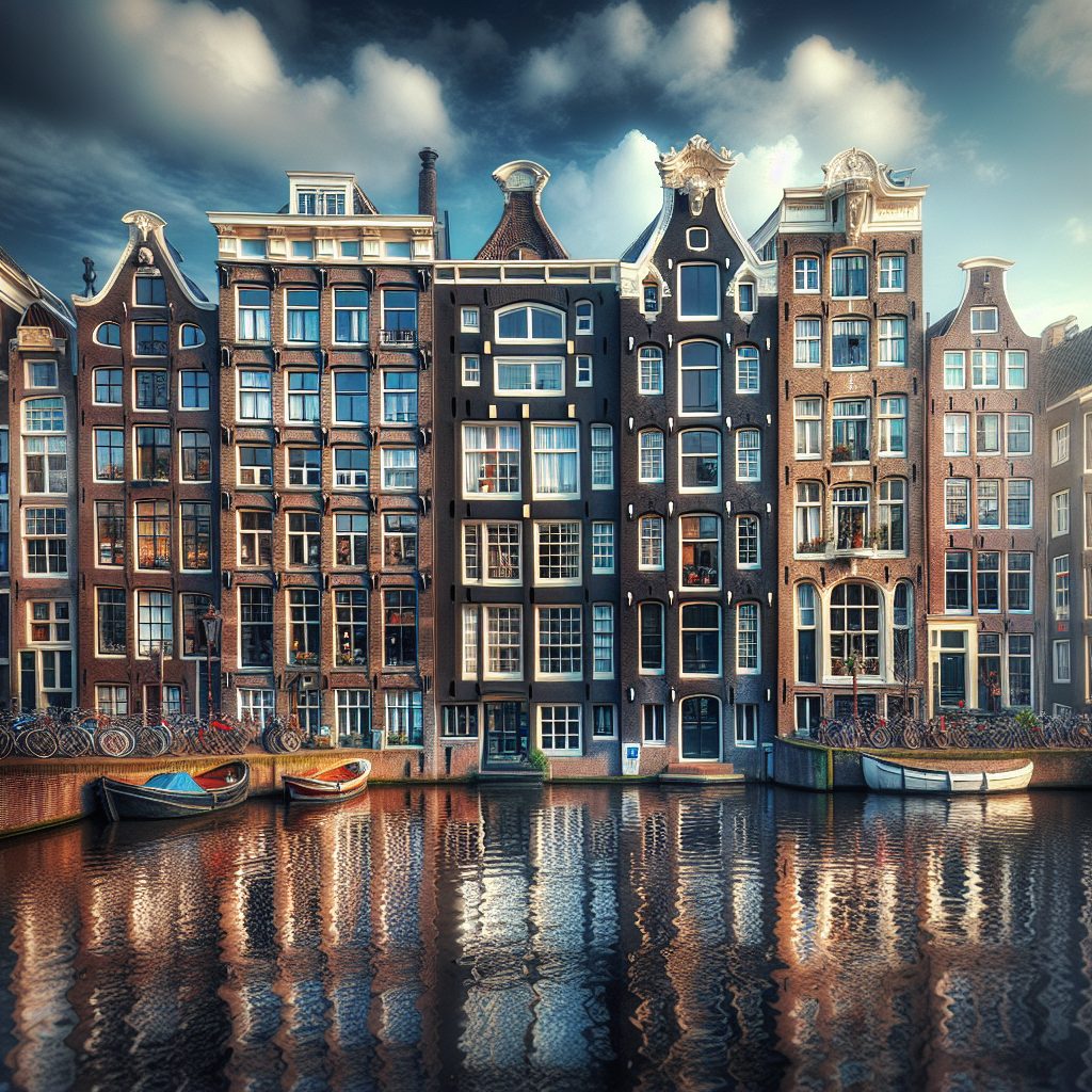 Amsterdam Narrow House Hotels Along Canal Banks