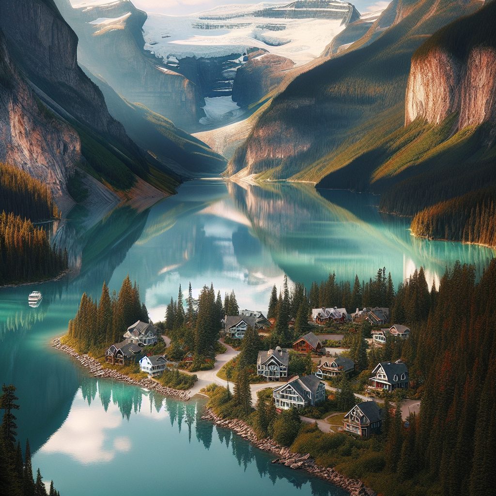British Columbia Fjord Villas with Glacier Reflections