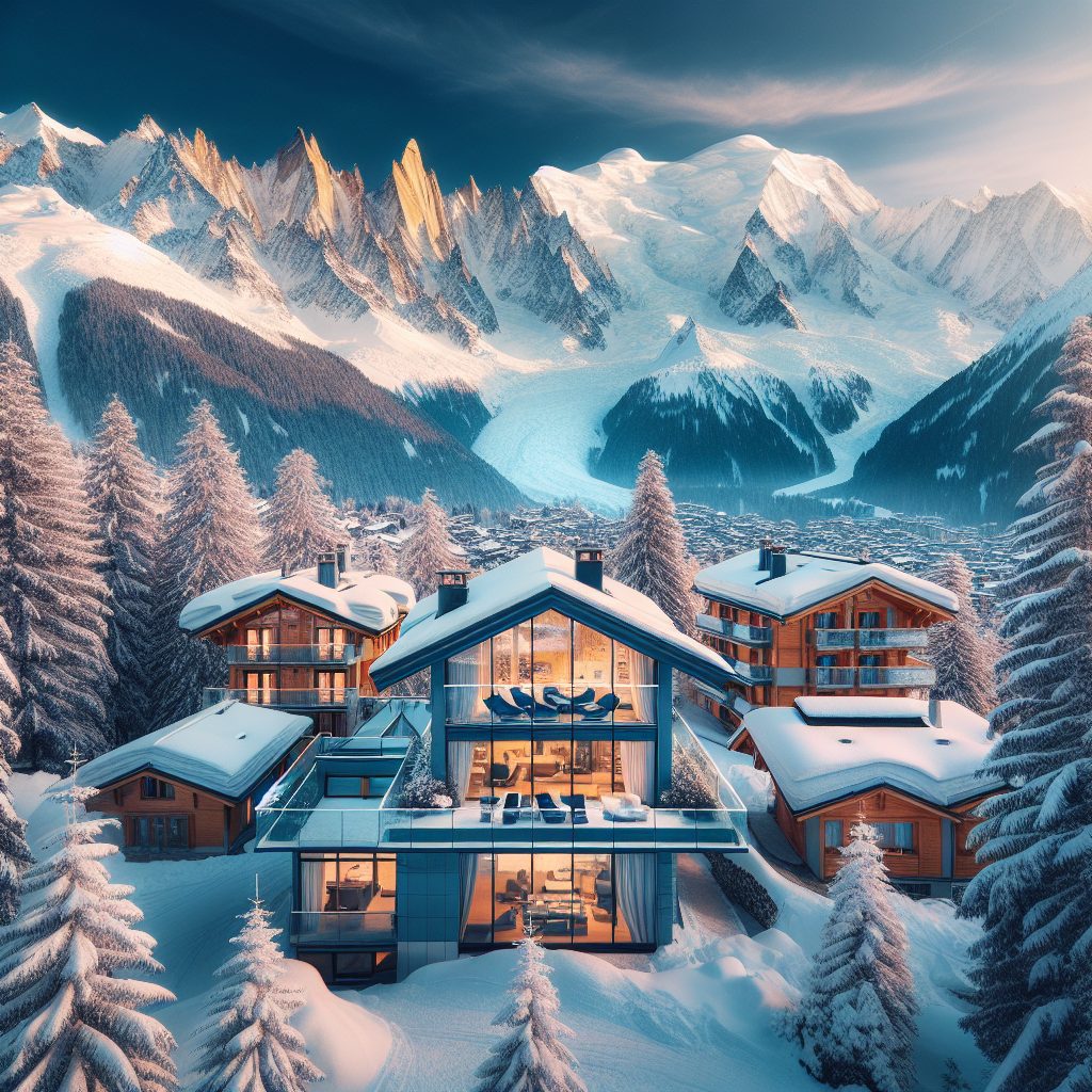 Chamonix Glass Chalets Facing Mont Blanc Range