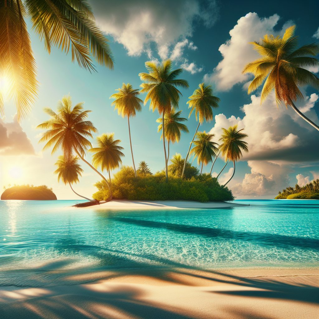 Discovering Tropical Islands with Palm Trees and White Sand Beaches