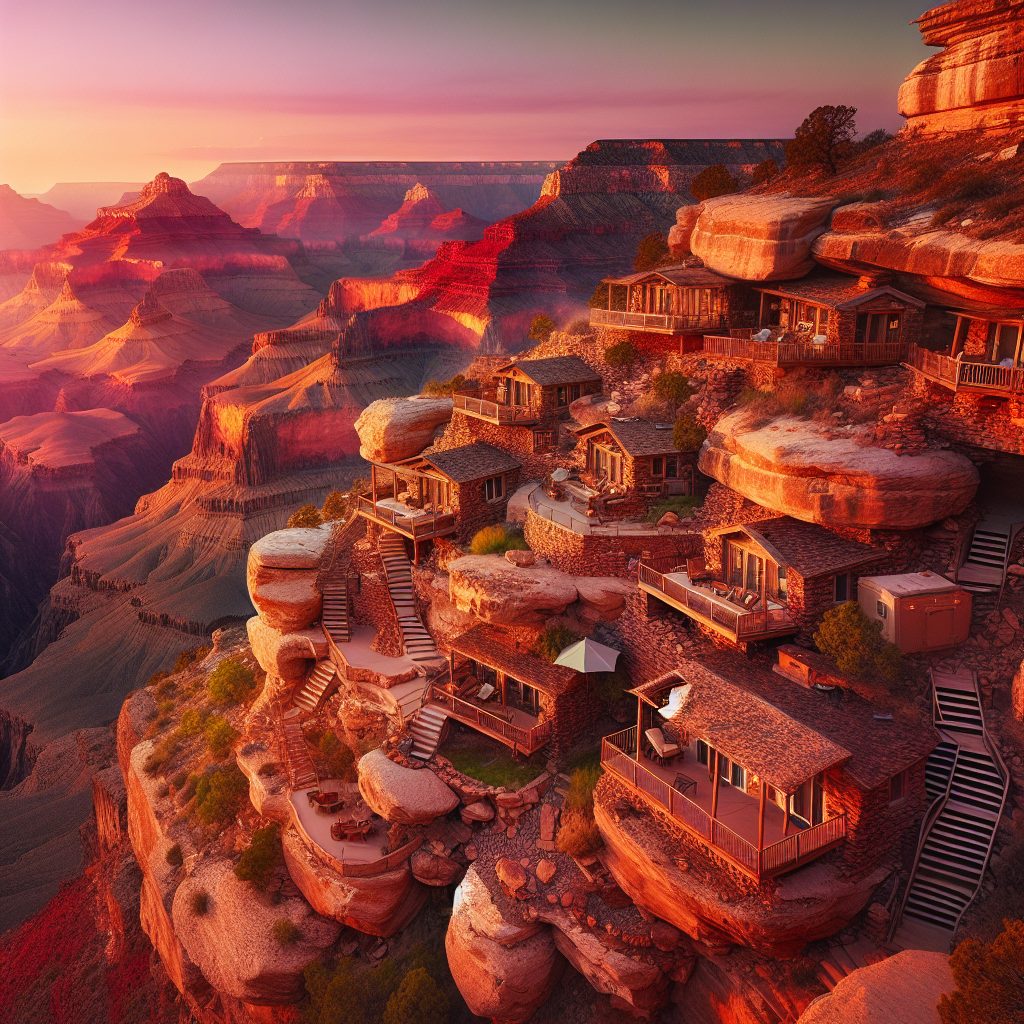 Grand Canyon Cliffside Retreats with Vast Views