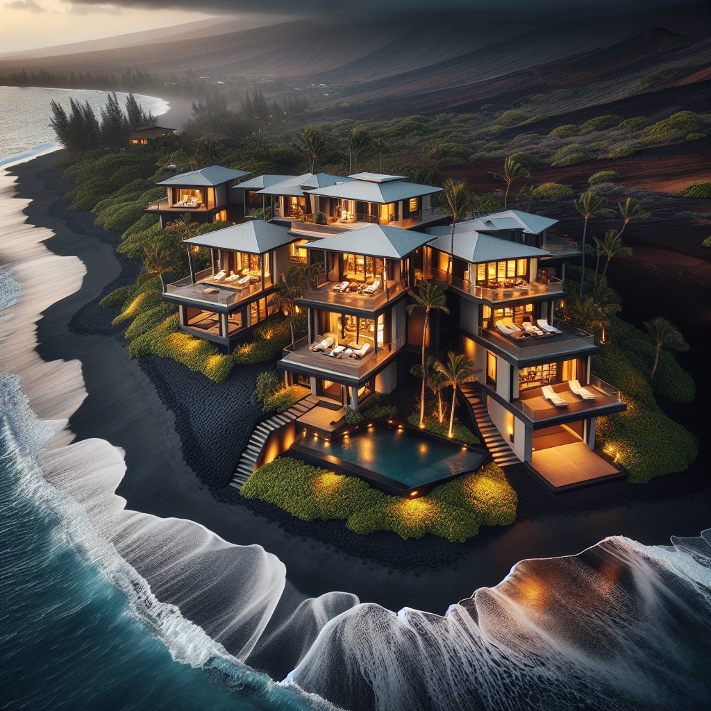Hawaii Lava Coast Villas Near Black Sand Beaches