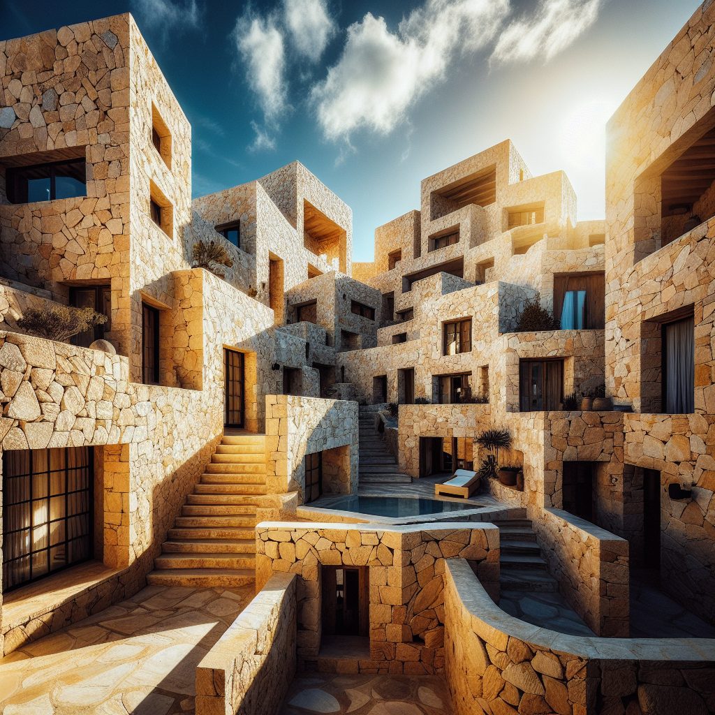Ibiza Stone Villas with Open Sky Courtyard Living