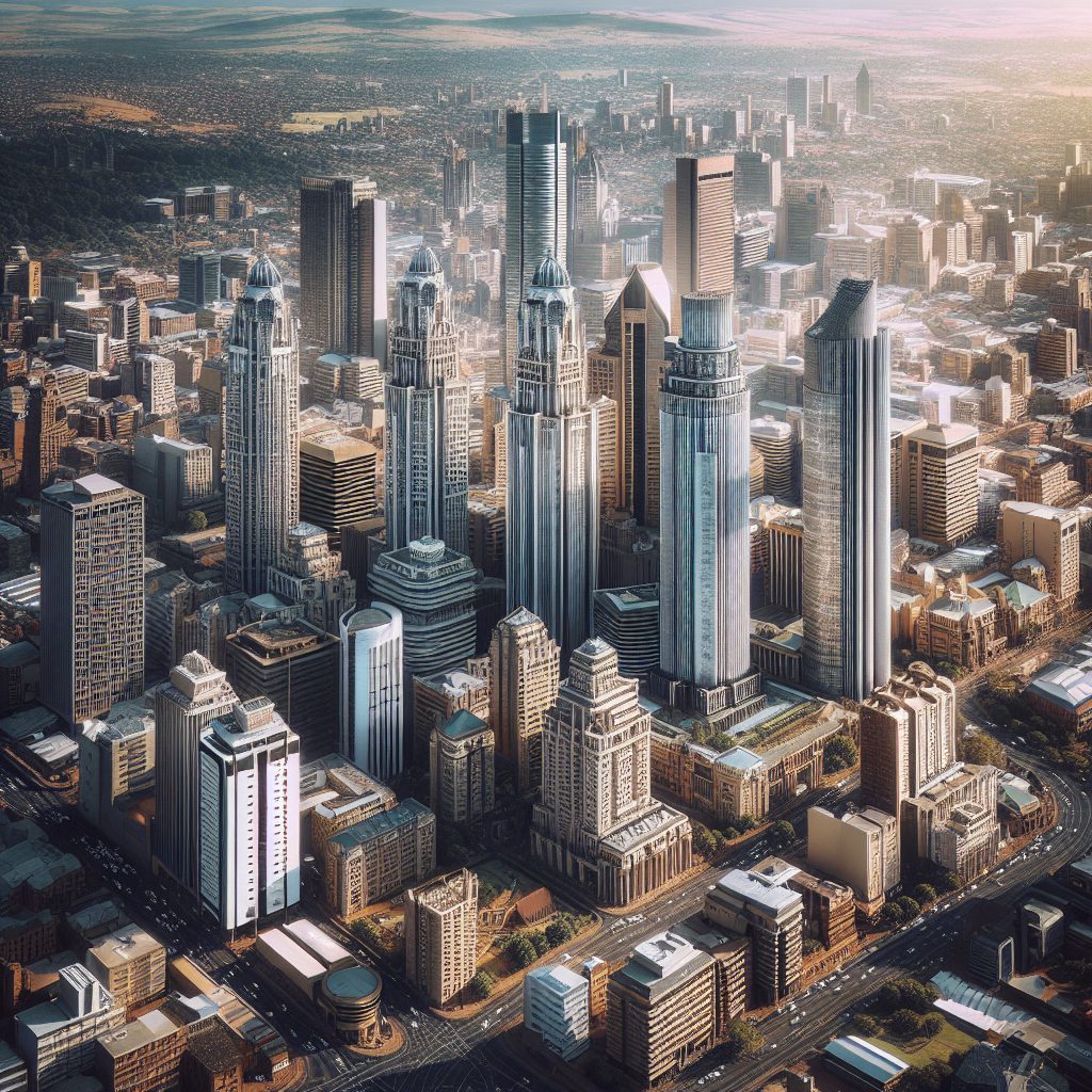 Johannesburg Luxury Towers with Urban Skyline