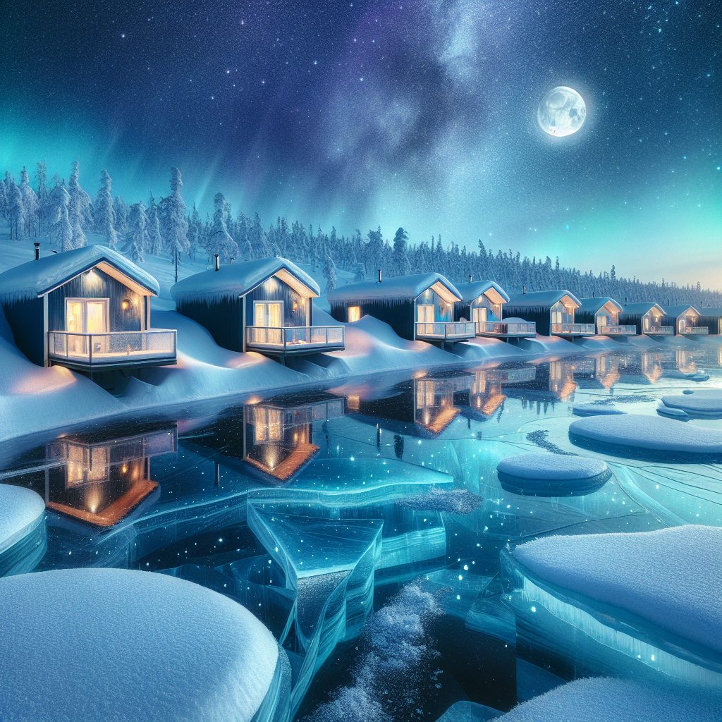 Lapland Ice Cube Villas Under Polar Night Sky