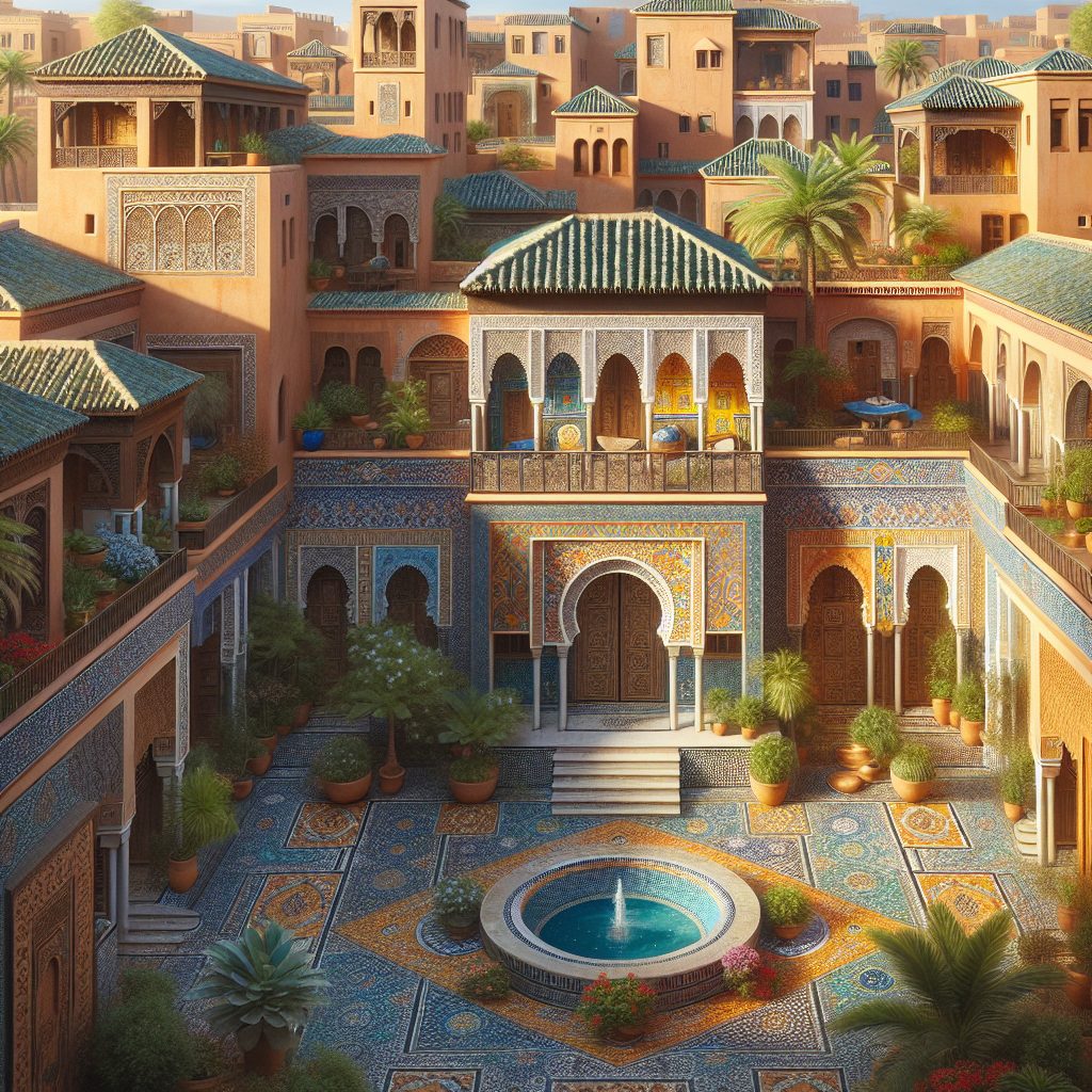 Marrakech Mosaic Villas with Intricate Courtyard Design