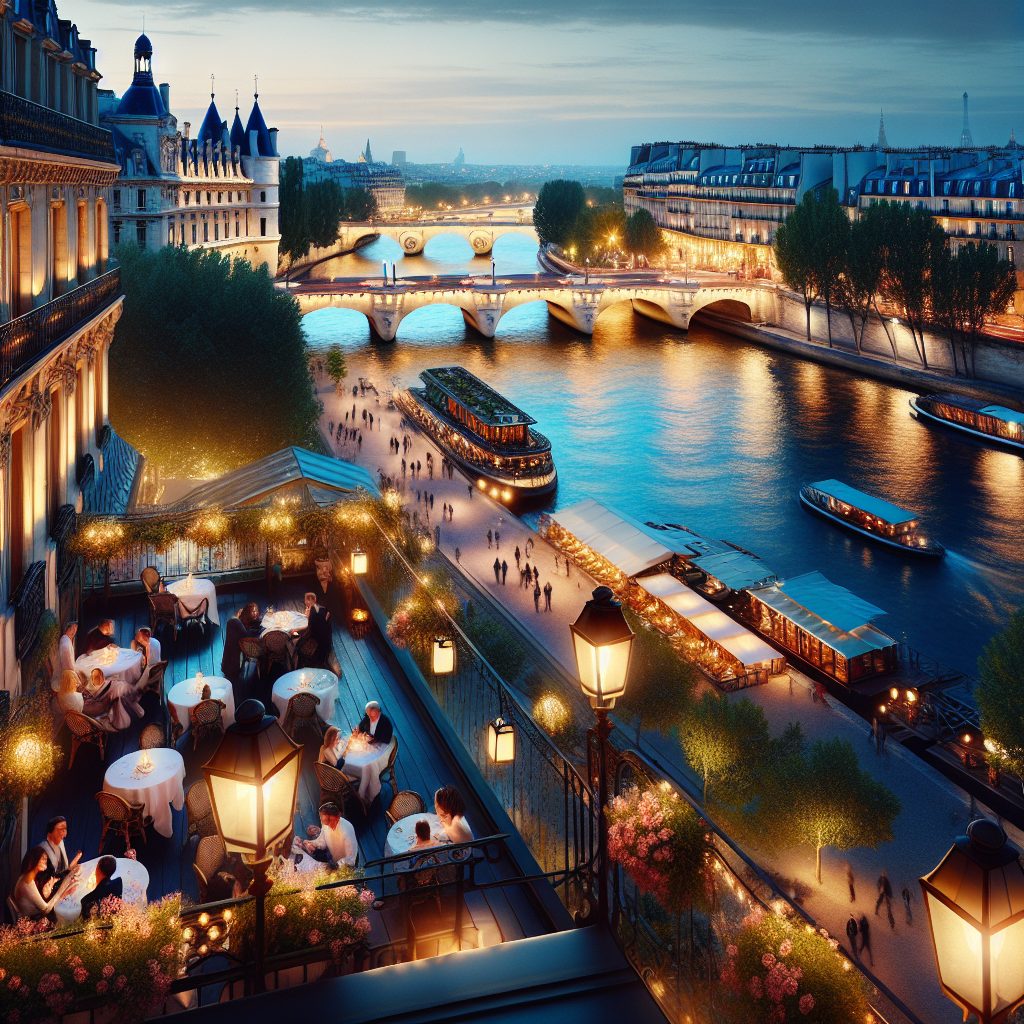 Paris Balcony Suites Overlooking Seine Evening Lights