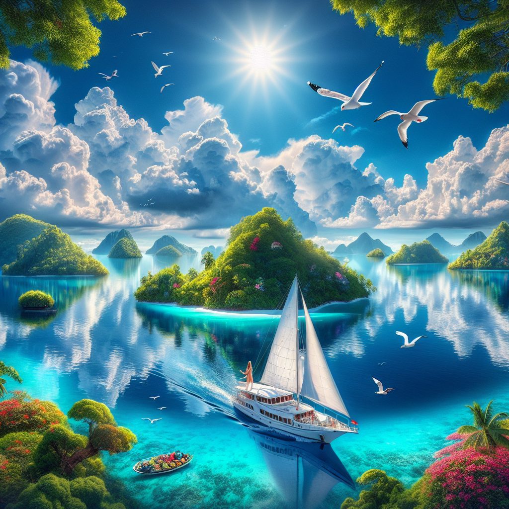 Sailing Across Crystal Clear Waters in Tropical Regions