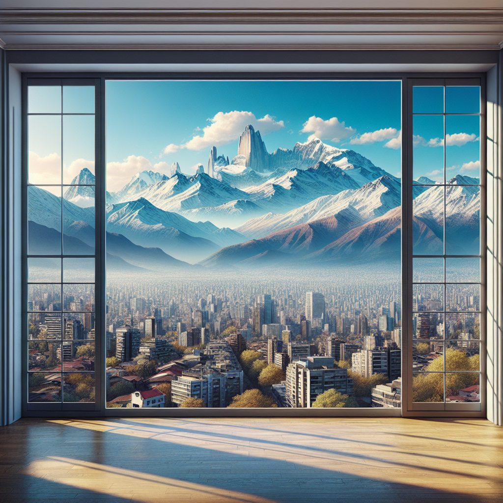 Santiago Skyline Rooms Framed by Andes Peaks