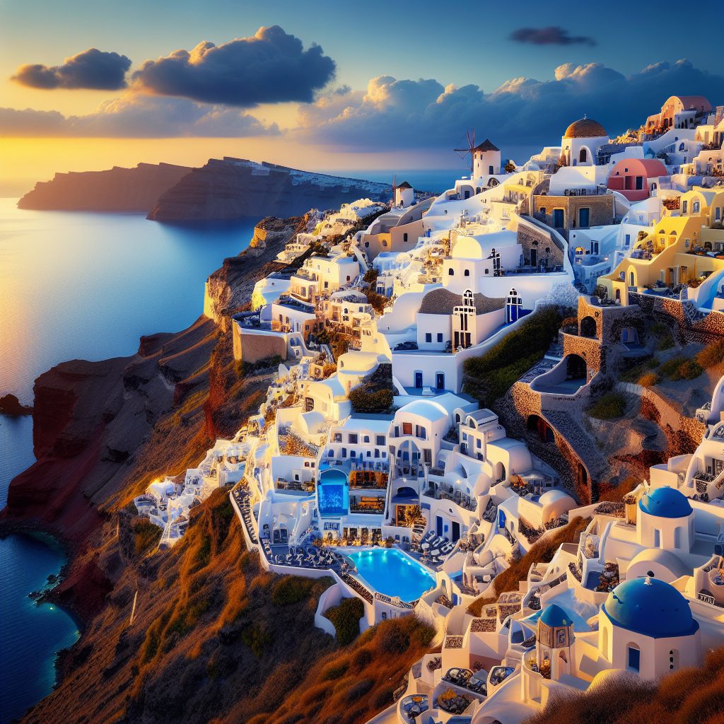 Santorini Elevated Retreats Facing Blue Caldera