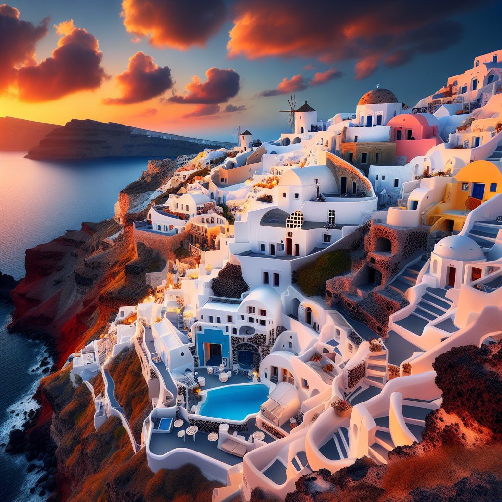 Santorini Lava Rock Villas with Elevated Sunset Terraces