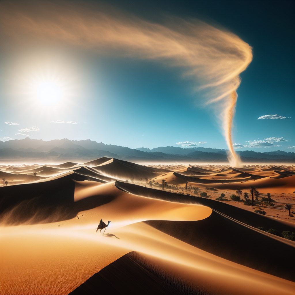 Traveling Across Desert Landscapes with Endless Sand and Open Sky