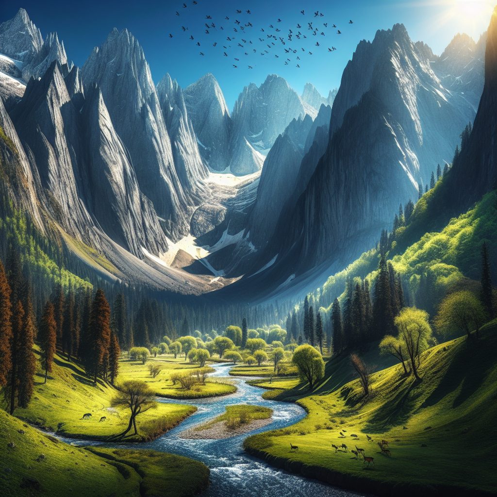 Traveling Through Scenic Valleys Surrounded by Peaks