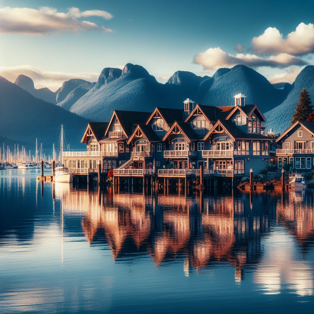 Vancouver Harbor Rooms with Mountain Reflection