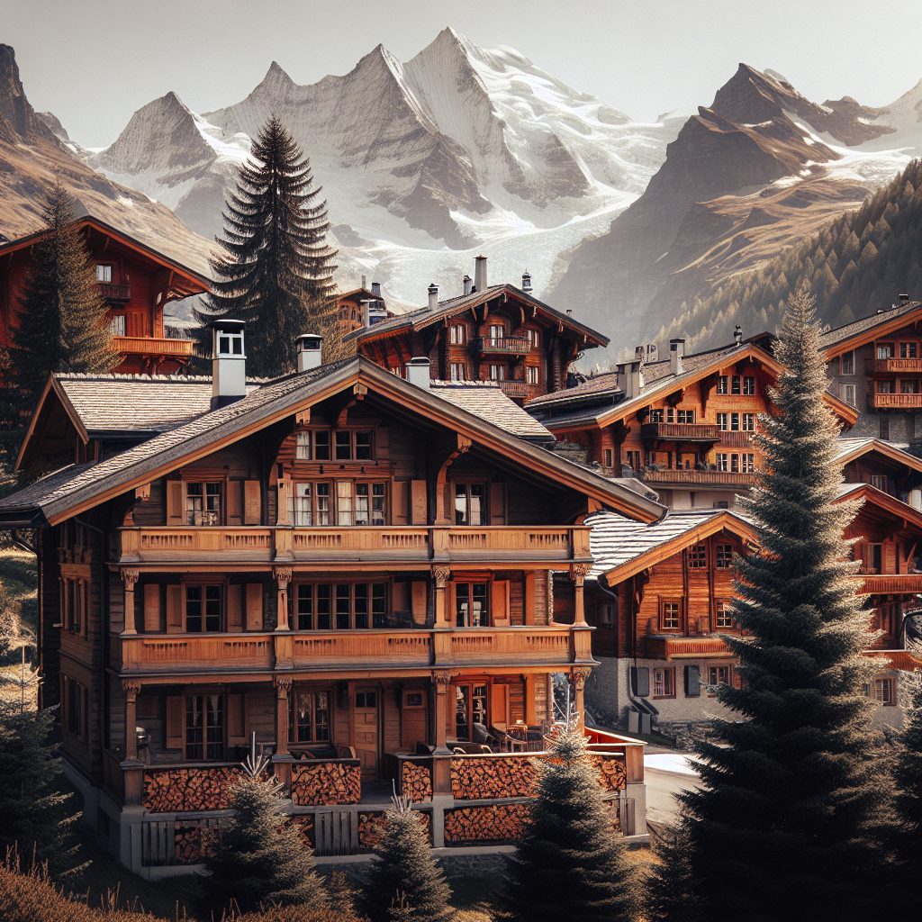 Zermatt Timber Chalets with Fireplace Mountain Views